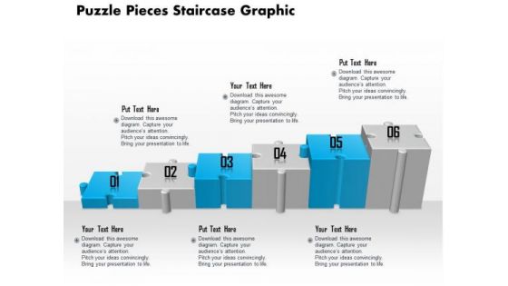 Business Diagram Puzzle Pieces Staircase Graphic Presentation Template
