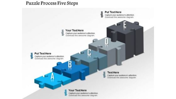 Business Diagram Puzzle Process Five Steps Presentation Template