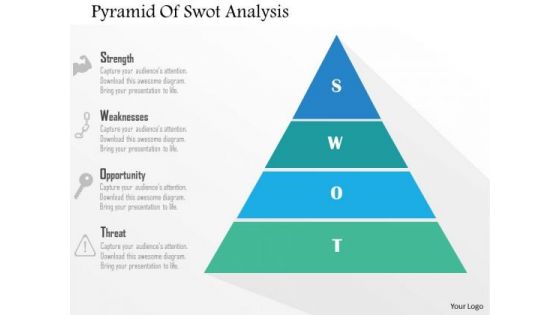 Business Diagram Pyramid Of Swot Analysis Presentation Template