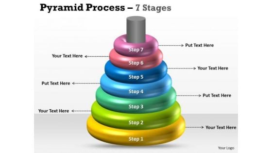 Business Diagram Pyramid Process 7 Stages Business Sales Diagram