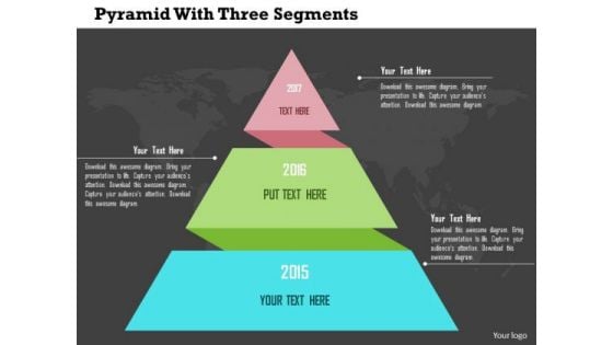 Business Diagram Pyramid With Three Segments Presentation Template