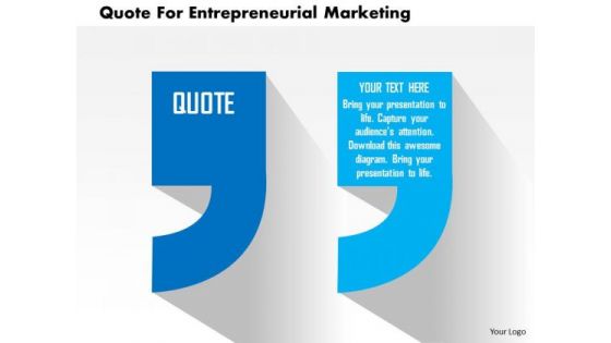 Business Diagram Quote For Entrepreneurial Marketing Presentation Template