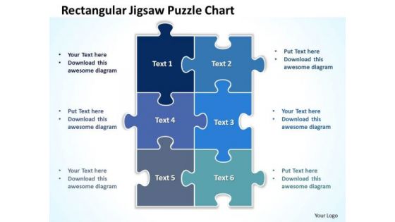 Business Diagram Rectangular Jigsaw Puzzle Chart Sales Diagram