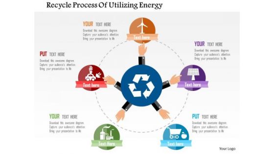 Business Diagram Recycle Process Of Utilizing Energy Presentation Template