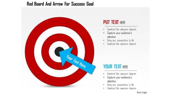 Business Diagram Red Board And Arrow For Success Goal Presentation Template