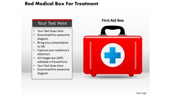 Business Diagram Red Medical Box For Treatment Presentation Template
