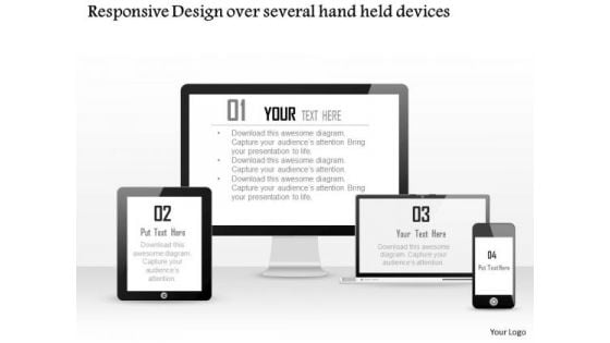 Business Diagram Responsive Design Over Several Hand Held Devices Ppt Slide