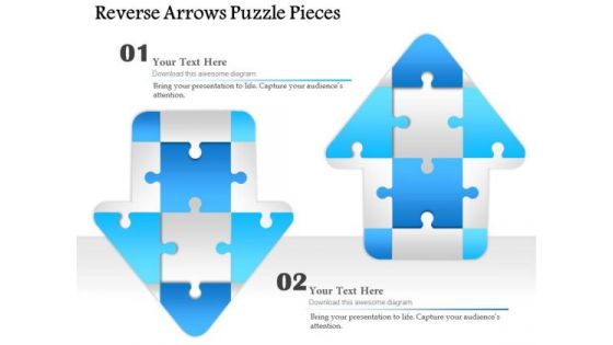 Business Diagram Reverse Arrows Puzzle Pieces Presentation Template