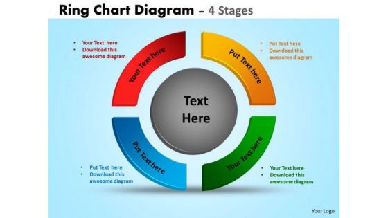 Business Diagram Ring Chart Diagram 4 Stages Strategic Management