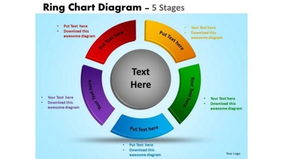 Business Diagram Ring Chart Diagram 5 Stages Sales Diagram