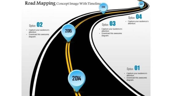 Business Diagram Road Mapping Concept Image With Timeline Presentation Template