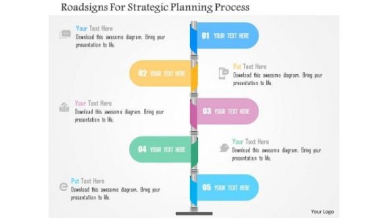 Business Diagram Roadsigns For Strategic Plannin Process Presentation Template