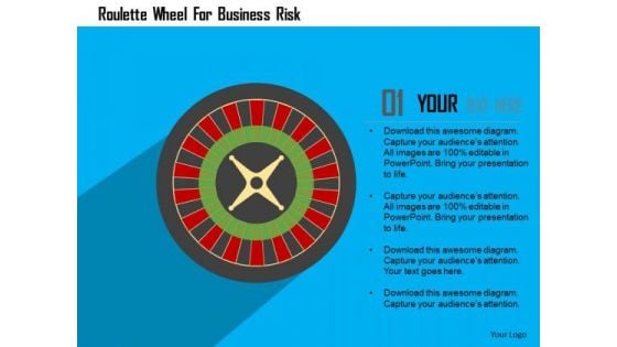 Business Diagram Roulette Wheel For Business Risk Presentation Template