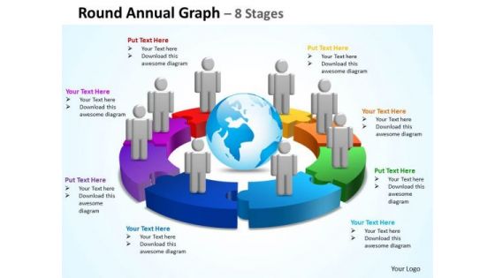 Business Diagram Round Annual Graph 8 Stages Marketing Diagram