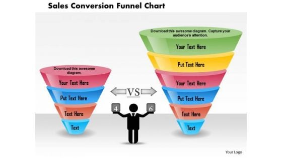 Business Diagram Sales Conversion Funnel Chart Presentation Template