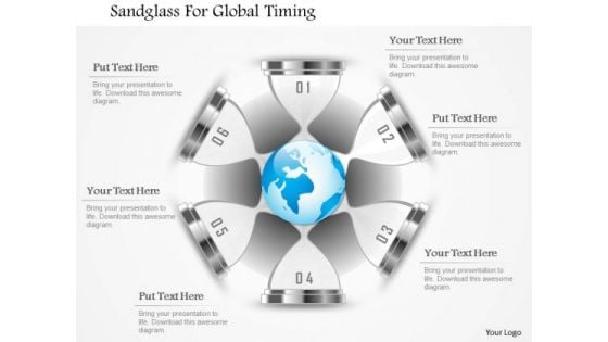 Business Diagram Sandglass For Global Timing Presentation Template