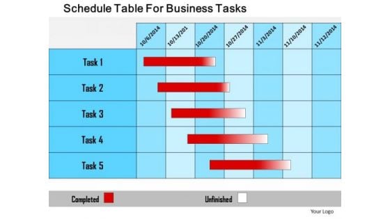 Business Diagram Schedule Table For Business Tasks Presentation Template