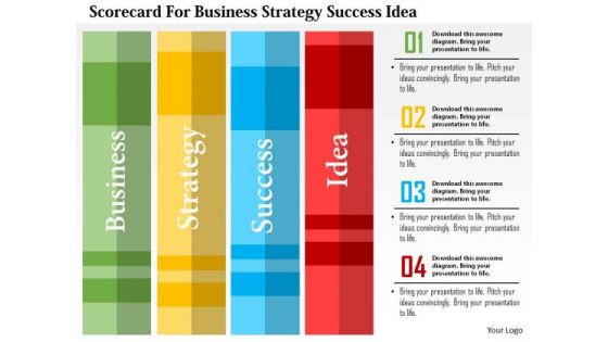 Business Diagram Scorecard For Business Strategy Success Idea Presentation Template
