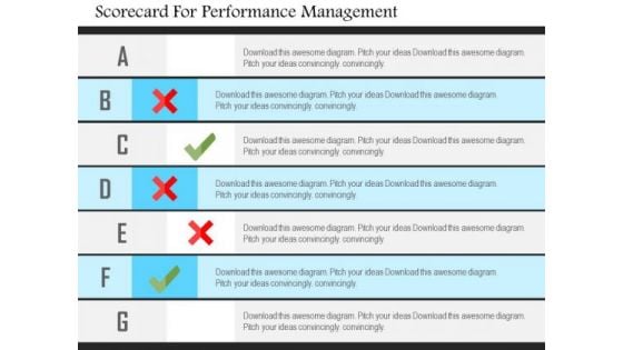Business Diagram Scorecard For Performance Management Presentation Template