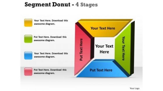 Business Diagram Segment Donut 4 Stages Consulting Diagram