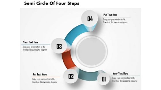 Business Diagram Semi Circle With Four Steps Presentation Template