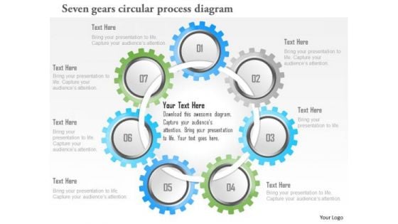 Business Diagram Seven Gears Circular Process Diagram Presentation Template