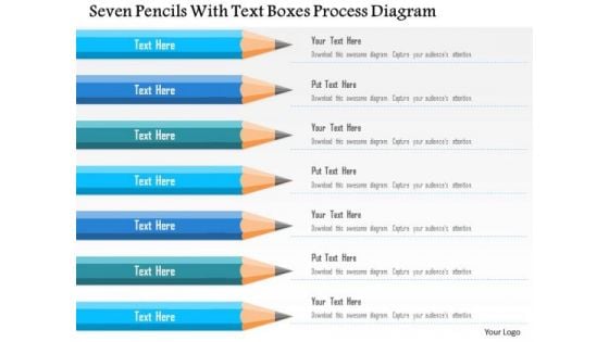 Business Diagram Seven Pencils With Text Boxes Process Diagram Presentation Template Business Diagram Seven Pencils With Text Boxes Process Diagram Presentation Template