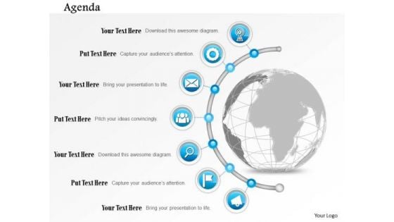 Business Diagram Seven Point Agenda Diagram Presentation Template