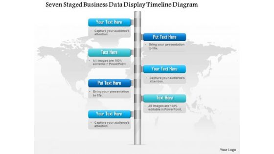 Business Diagram Seven Staged Business Data Display Timeline Diagram Presentation Template