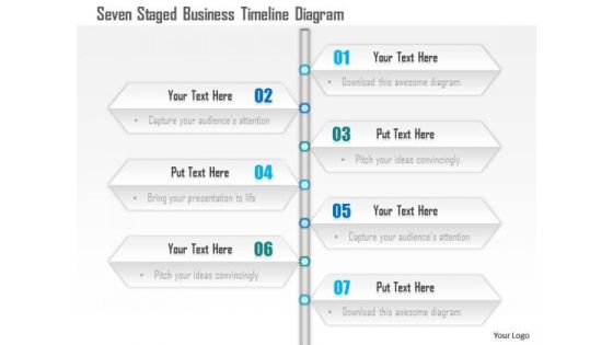 Business Diagram Seven Staged Business Timeline Diagram Presentation Template