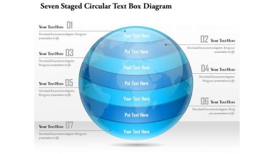 Business Diagram Seven Staged Circular Text Box Diagram Presentation Template
