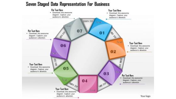 Business Diagram Seven Staged Data Representation For Business Presentation Template