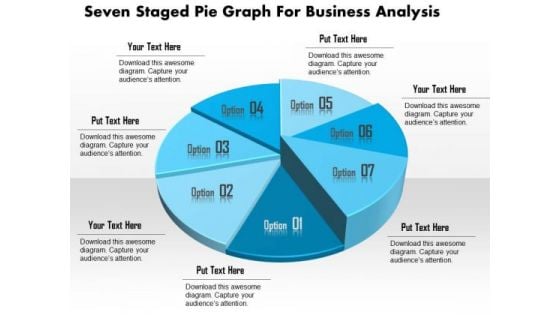 Business Diagram Seven Staged Pie Graph For Business Analysis Presentation Template