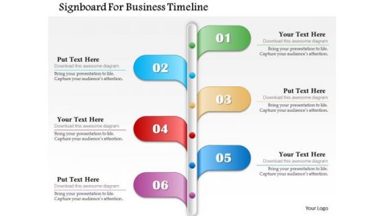 Business Diagram Signboard For Business Timeline Presentation Template