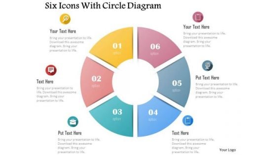 Business Diagram Six Icons With Circle Diagram Presentation Template