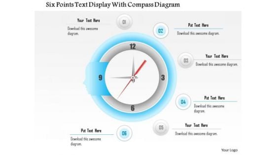 Business Diagram Six Points Text Display With Compass Diagram Presentation Template Business Diagram Six Points Text Display With Compass Diagram Presentation Template