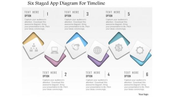 Business Diagram Six Staged App Diagram For Timeline Presentation Template