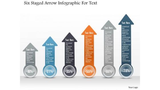 Business Diagram Six Staged Arrow Infographic For Text PowerPoint Template