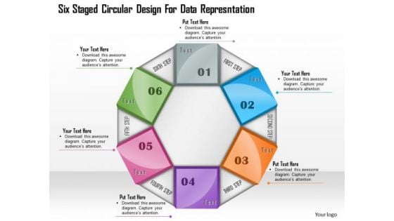 Business Diagram Six Staged Circular Design For Data Representation Presentation Template