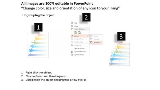 Business Diagram Six Staged Hand Icons Text Boxes For Business Apps Presentation Template