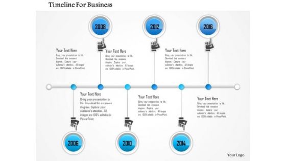 Business Diagram Six Staged Linear Business Timeline Diagram Presentation Template