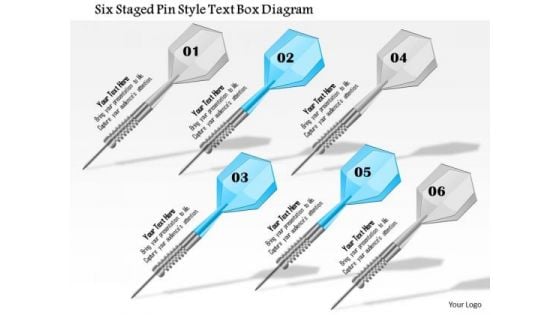 Business Diagram Six Staged Pin Style Text Box Diagram Presentation Template