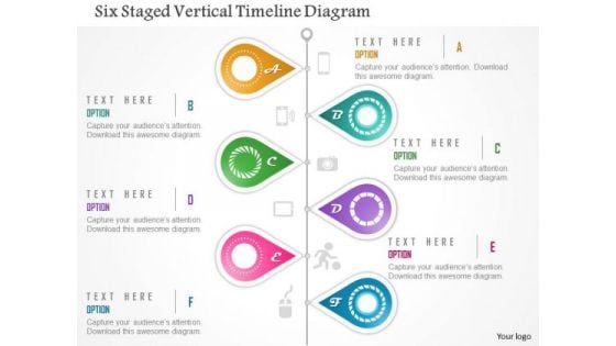Business Diagram Six Staged Vertical Timeline Diagram Presentation Template