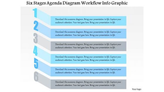 Business Diagram Six Stages Agenda Diagram Workflow Info Graphic Presentation Template