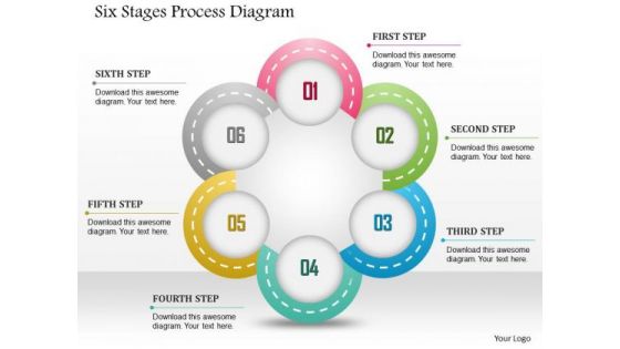 Business Diagram Six Stages Process Diagram Presentation Template