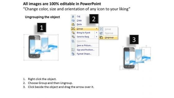 Business Diagram Smartphone Icon With Blank Screens To Show Different Use Cases Ppt Slide