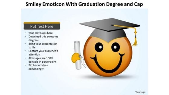Business Diagram Smiley Emoticon With Graduation Degree And Cap Mba Models And Frameworks