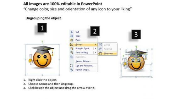 Business Diagram Smiley Emoticon With Graduation Degree And Cap Mba Models And Frameworks