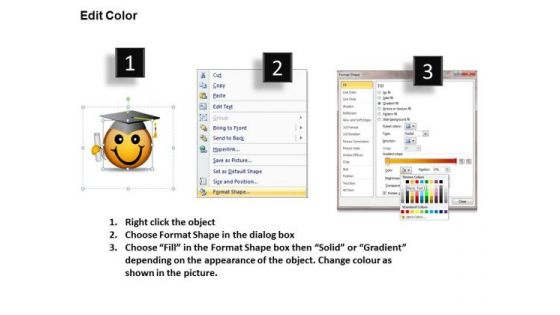 Business Diagram Smiley Emoticon With Graduation Degree And Cap Mba Models And Frameworks