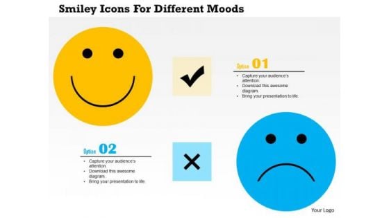 Business Diagram Smiley Icons For Different Moods Presentation Template